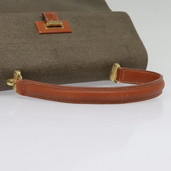 FENDI Hand Bag PVC 2way Gold Brown Auth 94029 - Picture 8 of 15